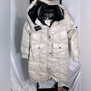 Stylish Cream Puffer Coat FITS SMALL
